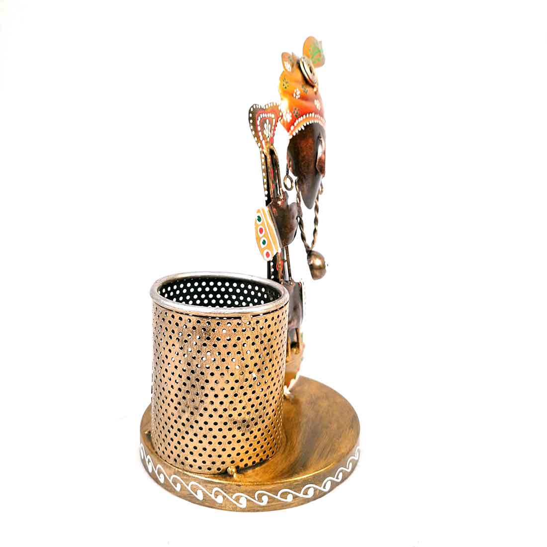 Pen Holder - Krishna Design | Multipurpose Holder Dining Table, Kitchen | Pen Stand - For Office Desk, Study Table Decor - 10 Inch - Image 4