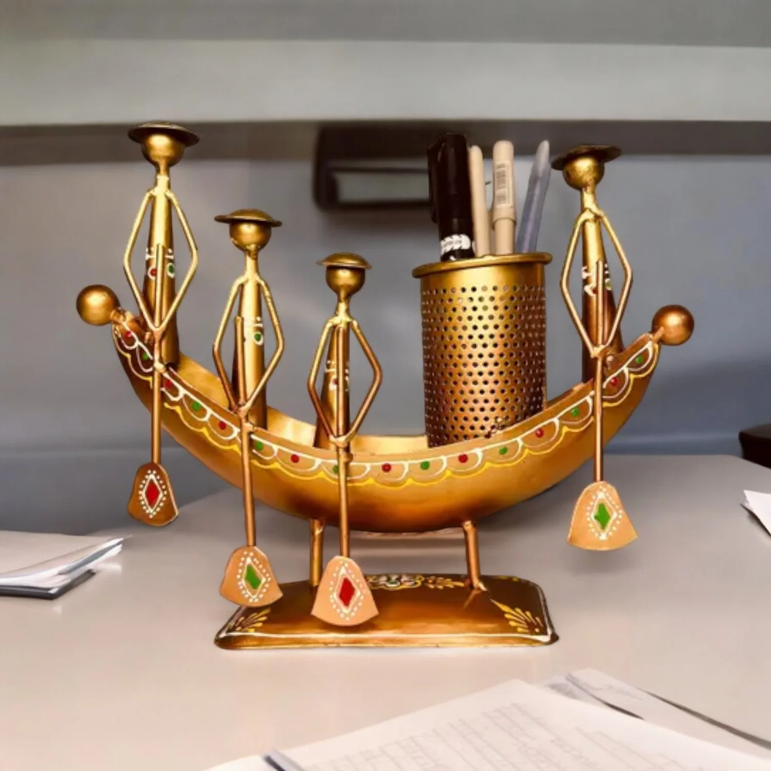 Kraphy Metal Home Decor Long Kerala Water Boat Showpiece - Image 4