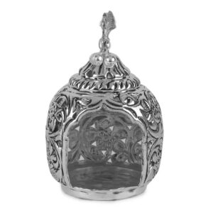 German Silver Peacock Tea Light Candle Holder Stand Pair for Diwali Decoration & Gifts