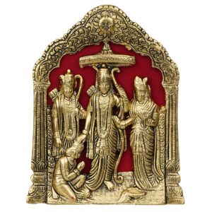 Shree Ram Lalla Ayodhya Mandir Murti – Black & Golden Idol for Car Dashboard, Home Temple, Office & Diwali Pooja | Ramlalla Temple Statue for Worship & Gifting (8.9 × 15.2 × 15.2 cm)
