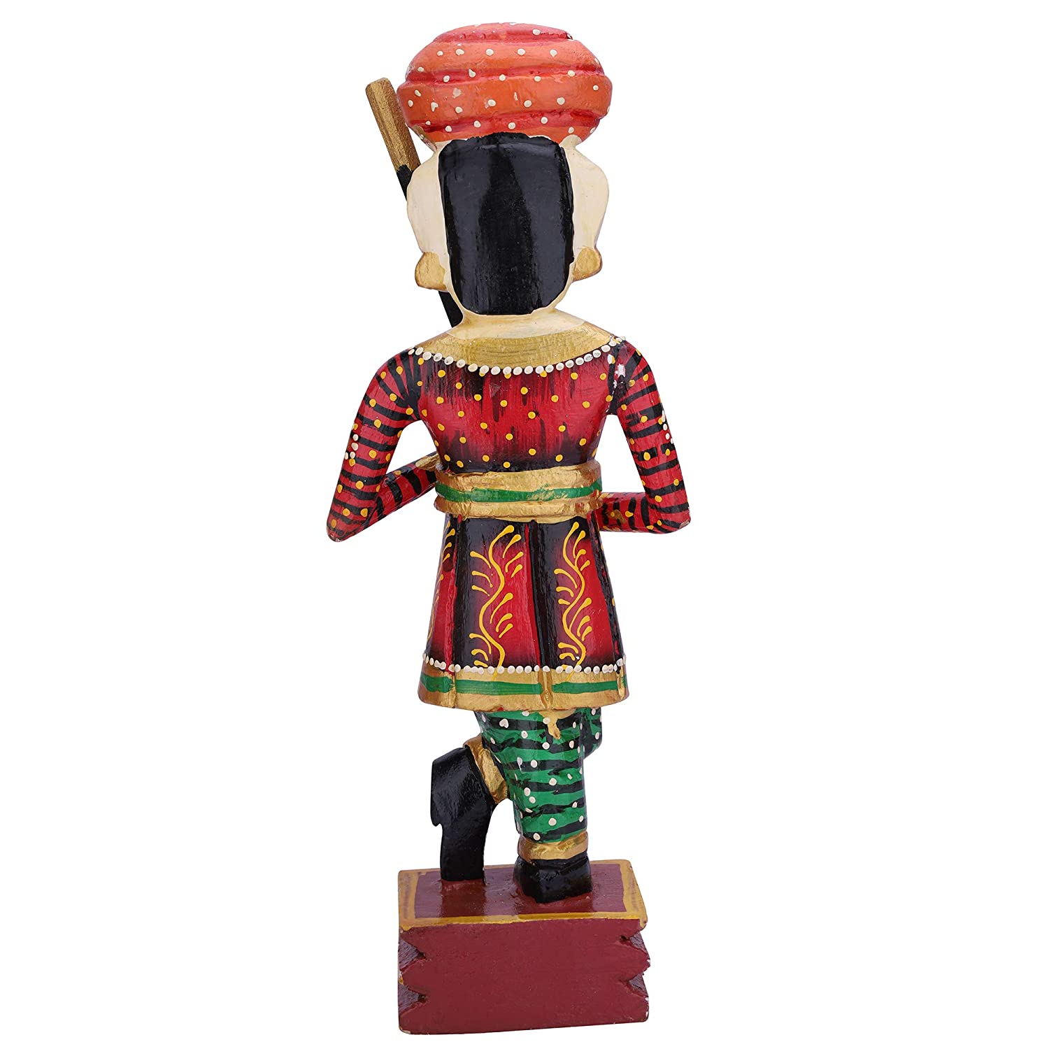 Set of 2 Rajasthani Maharaja Musician Figurines – Handcrafted Wooden Decorative Showpieces for Home, Living Room, Office & Festive Décor - Image 3