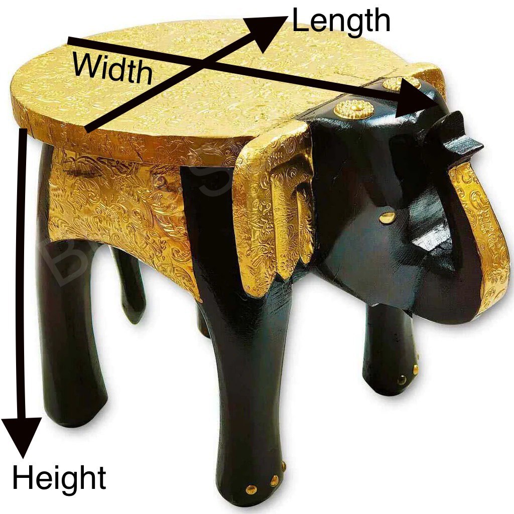 Hand-Painted Wooden Elephant Stool – Decorative Multicolour Round Table | Rajasthani Handcrafted Wooden Elephant Shape Stool for Home Décor & Gifting (25 × 25 × 25 cm) - Image 2