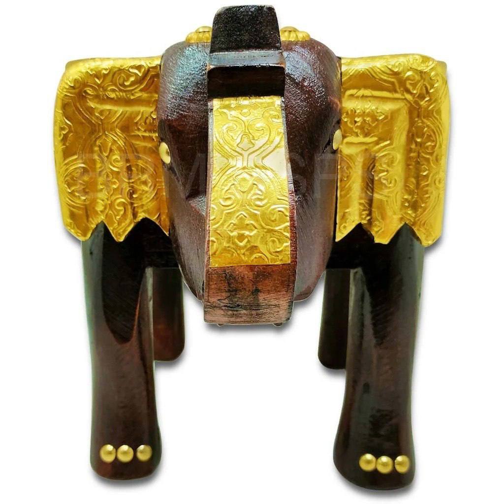 Hand-Painted Wooden Elephant Stool – Decorative Multicolour Round Table | Rajasthani Handcrafted Wooden Elephant Shape Stool for Home Décor & Gifting (25 × 25 × 25 cm) - Image 3